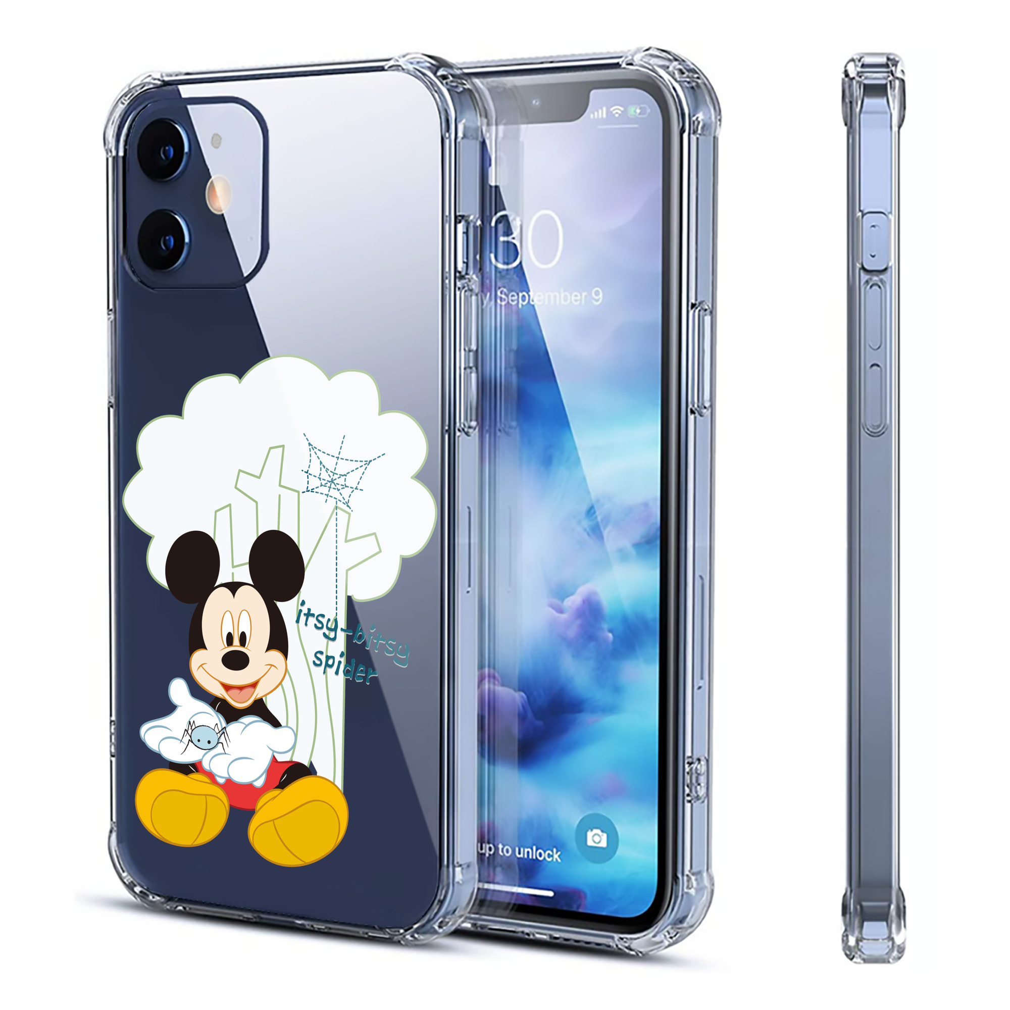 （画像用） ミッキーマウス Mickey Mouse 【iPhone 12シリーズ対応】透明スマホケース（クリアソフトケース）